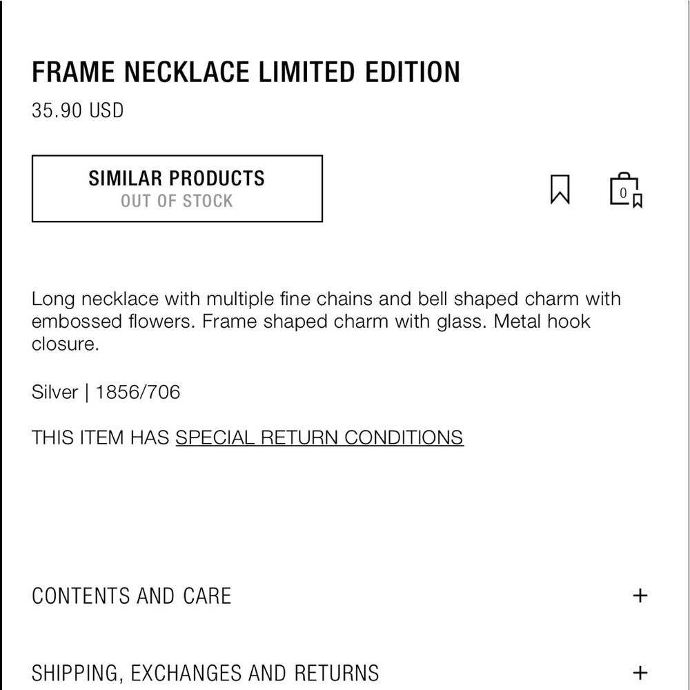 ZARA Limited Edition Frame Necklace - Picture 9 of 10